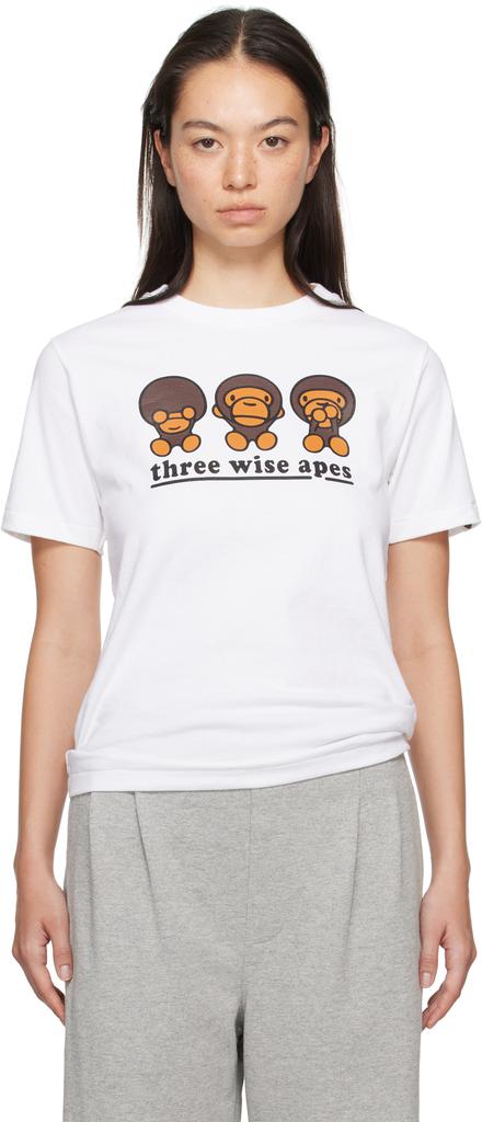 BATHING APE エイプ BAPE Tシャツ THREE APES TEE Bape White 'Three Wise Apes' T-shirt - T-Shirts - BeyondStyle