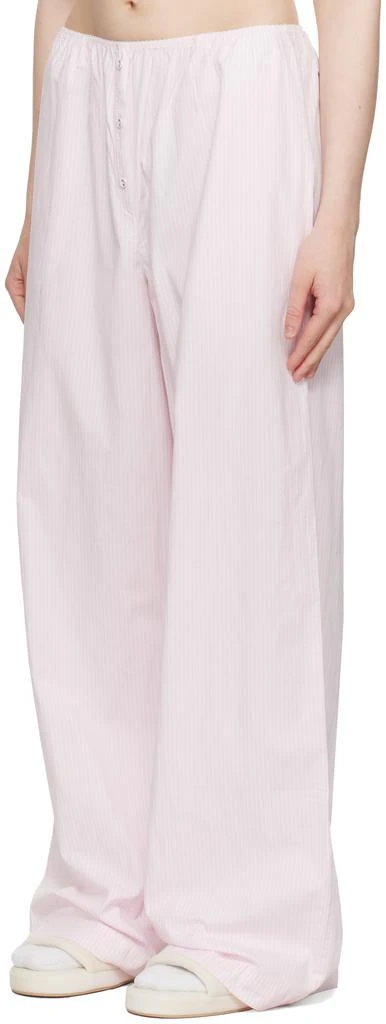 SKIMS Pink & White Cotton Poplin Oversized Sleep Pyjama Set 4