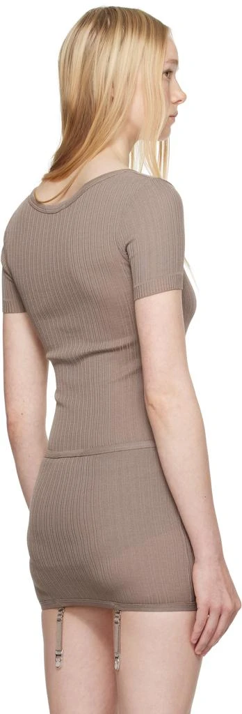 Lemaire Taupe Buttoned Rib Bodysuit 3