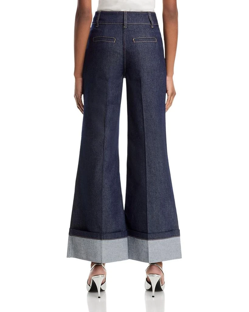 Generation Love Raquelita Sheen High Rise Wide Leg Jeans in Dark Denim Blue 3