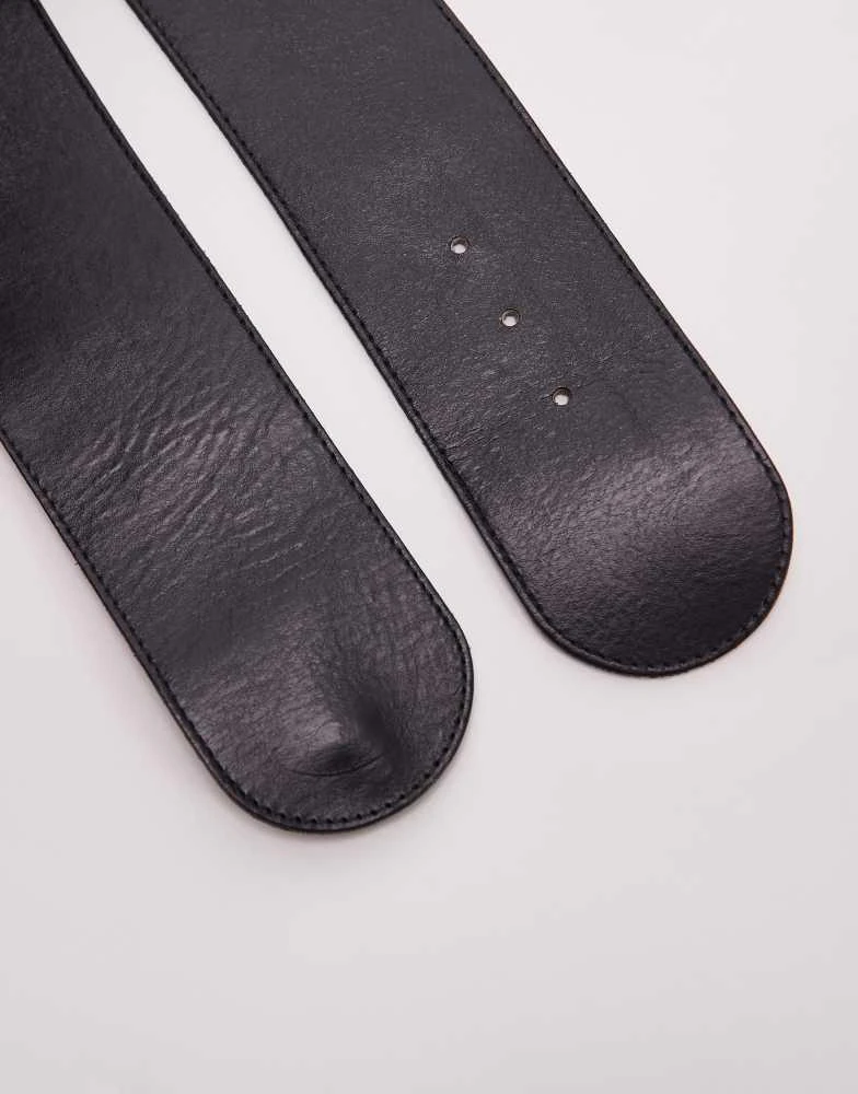 Mango Mango cinch waist belt in black 2