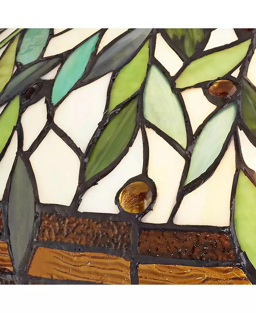 Robert Louis Tiffany Traditional Table Lamp 26" High Bronze Leaf and Vine Glass Shade for Living Room Family Bedroom Bedside Nightstand 9