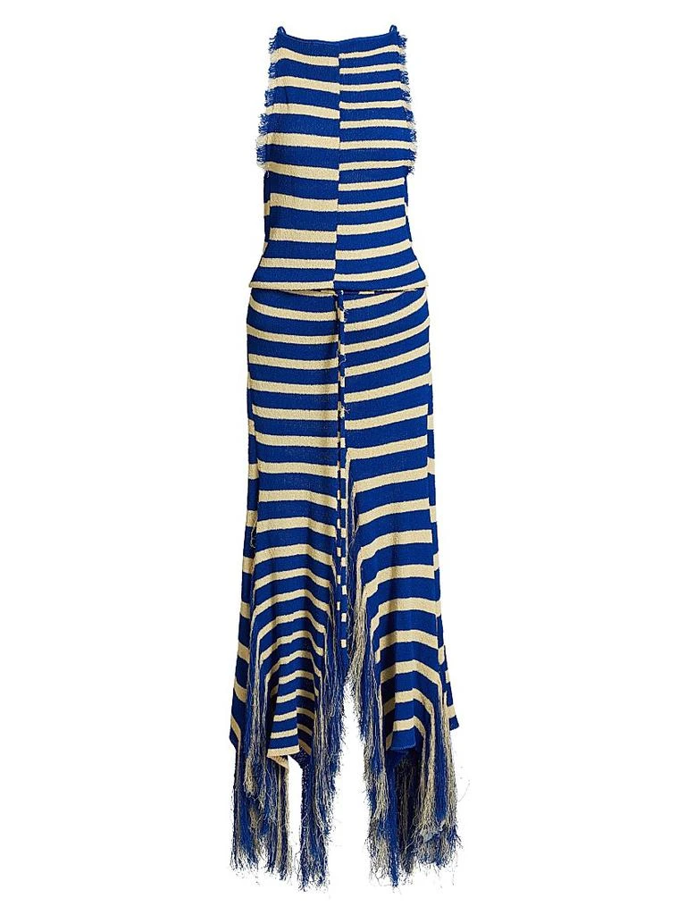 Proenza Schouler Yves Stripe Fringed Knit Dress 1
