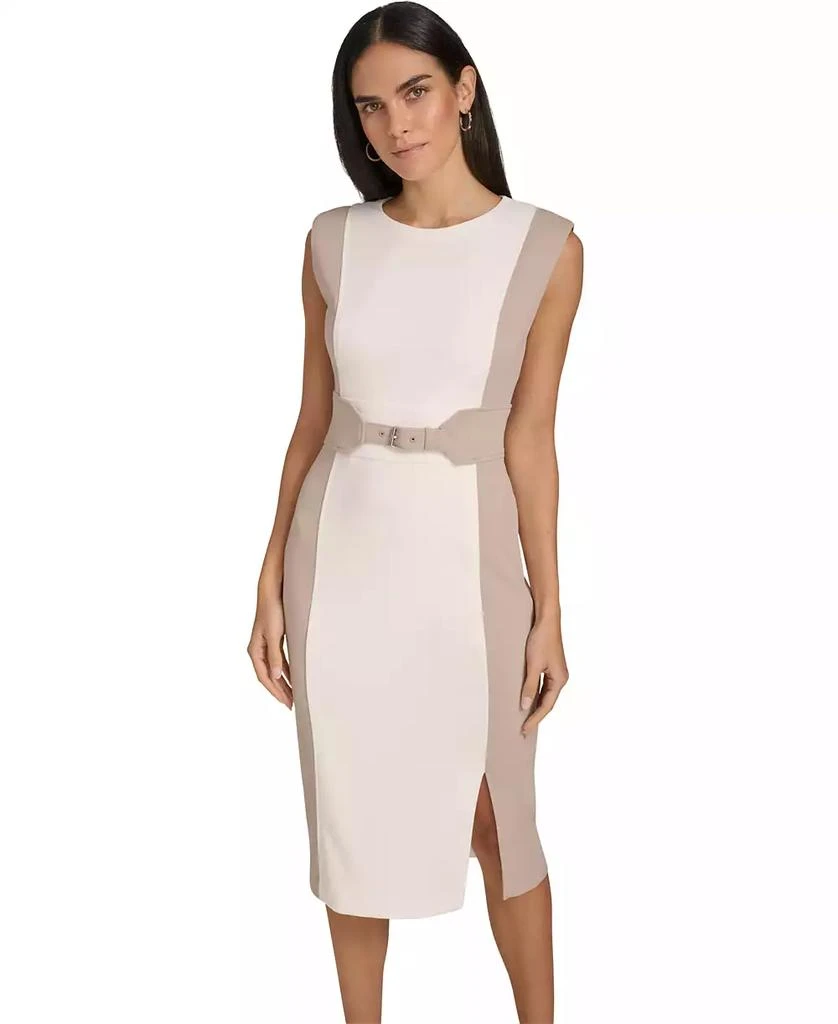 Womens Dresses Calvin Klein Scuba Crepe Sheath Dress Calvin Klein
