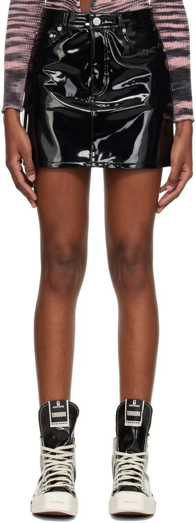 FRAME Black Glossy Miniskirt 1