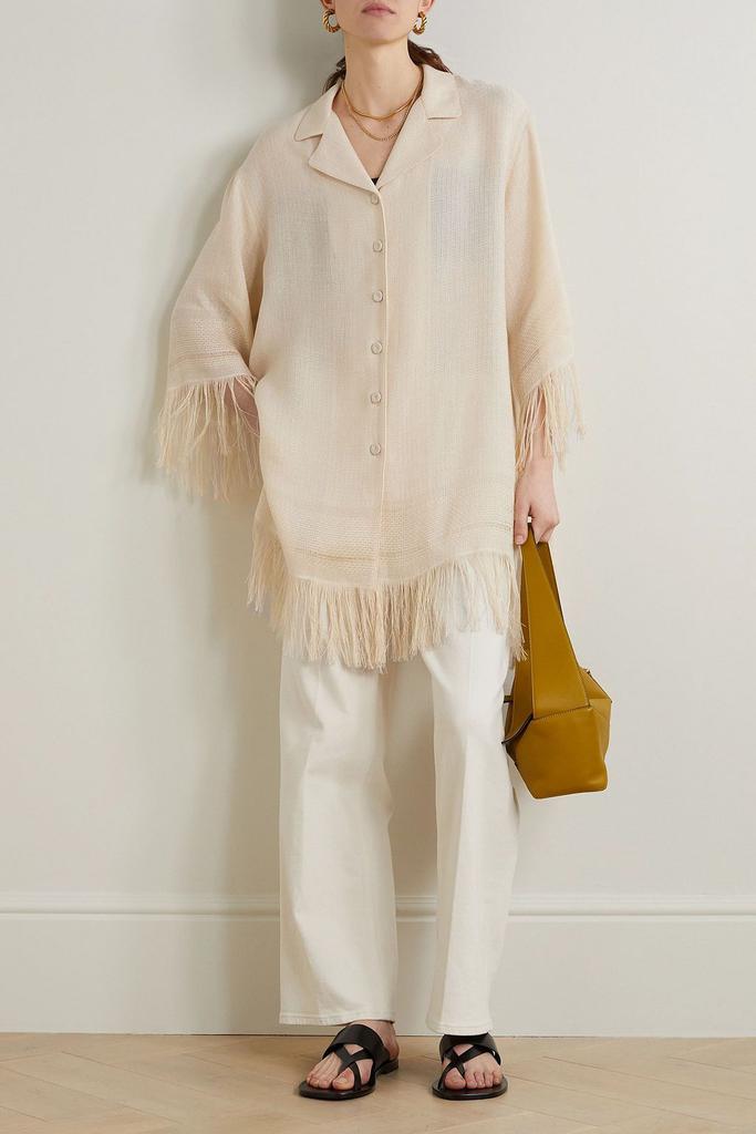 ADAM LIPPES Siwa fringed gauze shirt