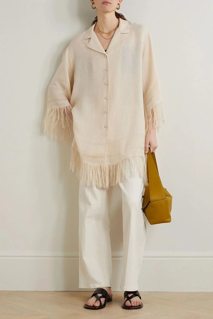 ADAM LIPPES Siwa fringed gauze shirt 2