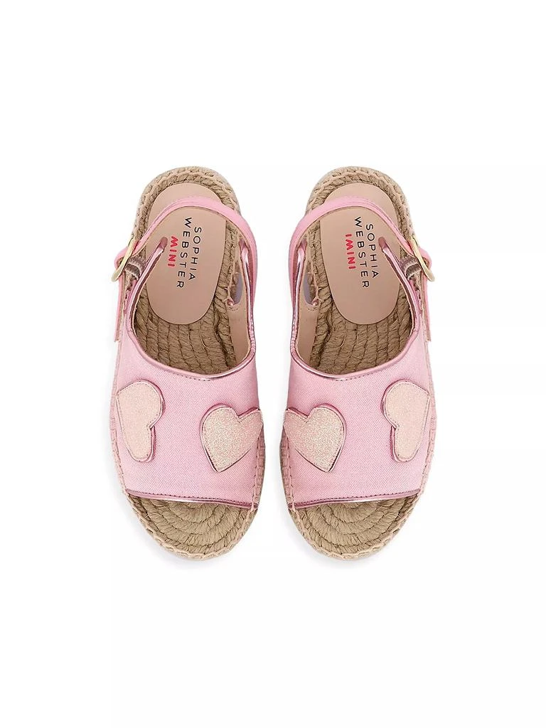 Sophia Webster Little Girl's & Girl's Amora Heart-Detailed Canvas & Patent Leather Espadrille Sandals 3