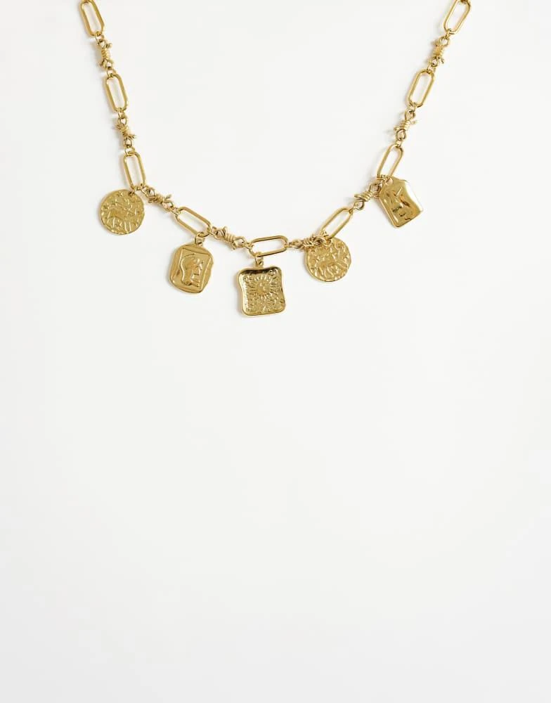 Topshop Topshop Naya waterproof stainless steel chain necklace with charms in gold