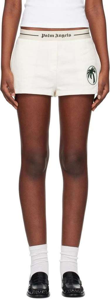 Palm Angels Off-White Oval Palm Sweat Shorts 1