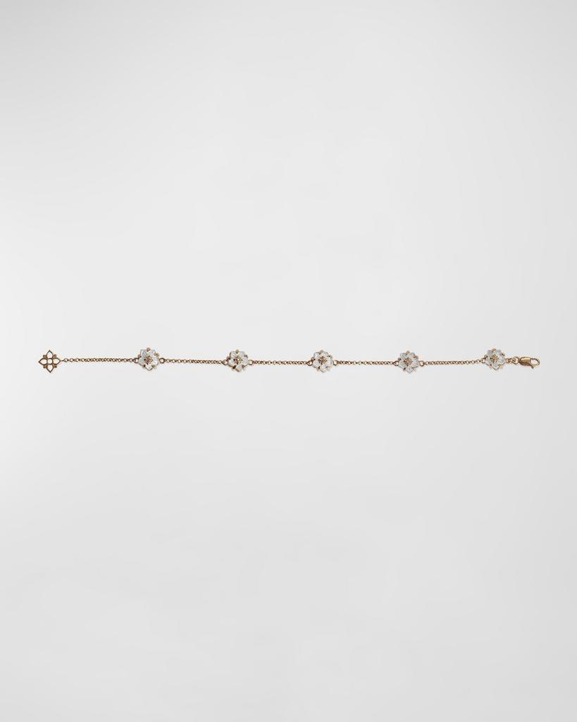 Stephen Dweck White Mother of Pearl and White Diamond Bracelet in 18K Gold