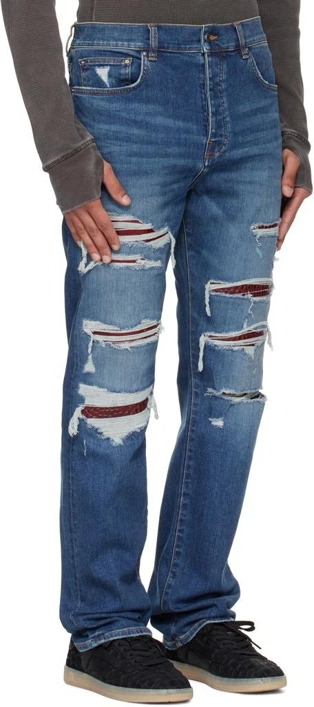 AMIRI Blue Croc Slim Thrasher Jeans 2