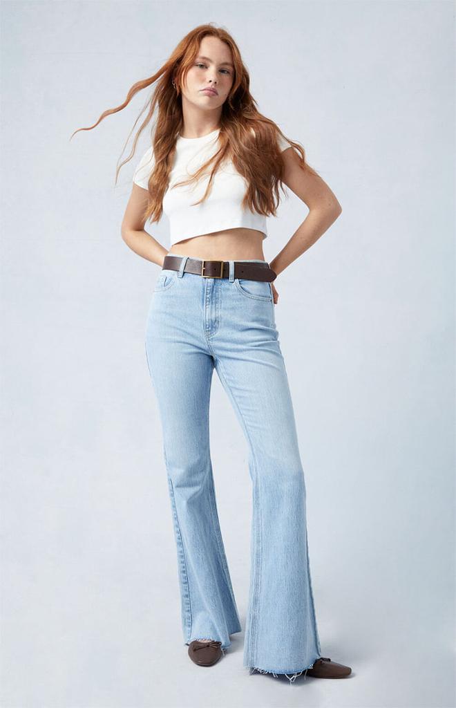 PacSun Eco Stretch Light Indigo High Waisted Flare Jeans