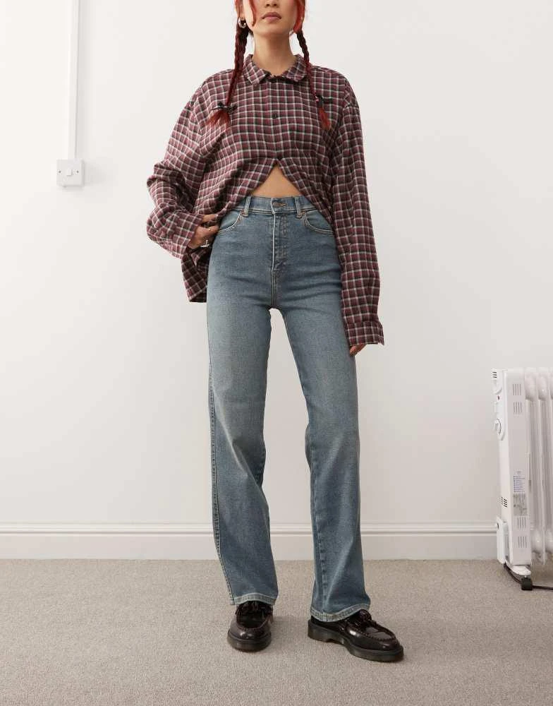Dr Denim Dr Denim Moxy straight leg jeans in cape sky hem blue 1