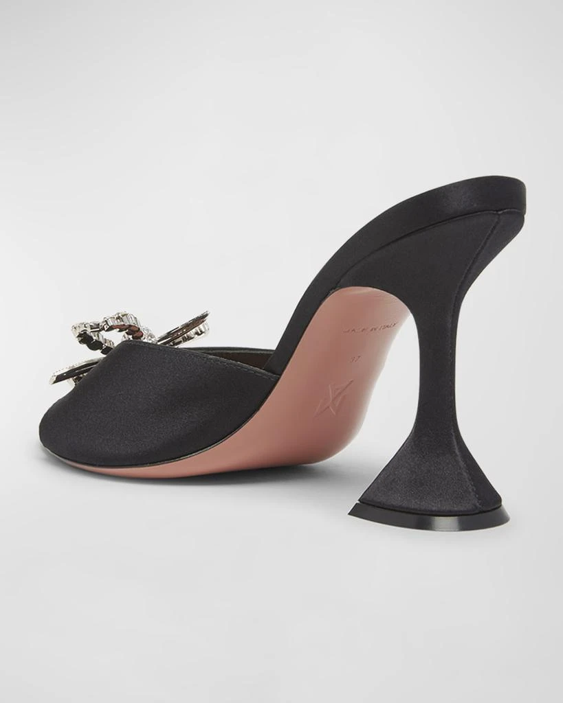 Amina Muaddi Rosie Embellished Bow Satin Pedestal Sandals 3
