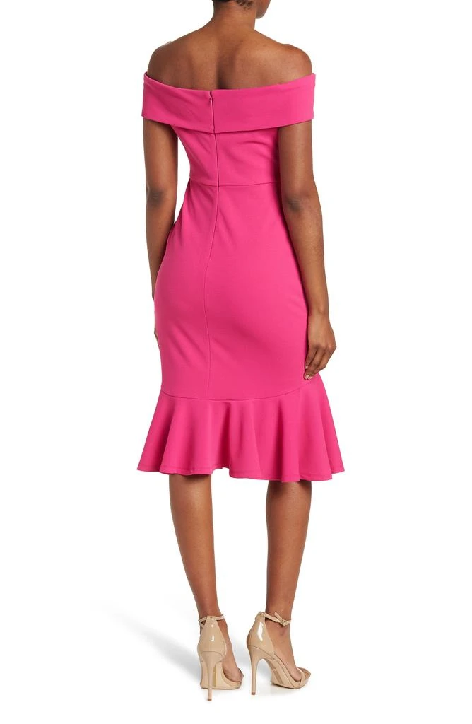 MARINA Off-the-Shoulder Scuba Crepe Dress 2