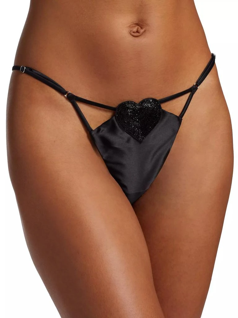 Fleur du Mal Heart Stretch-Silk V-String 5