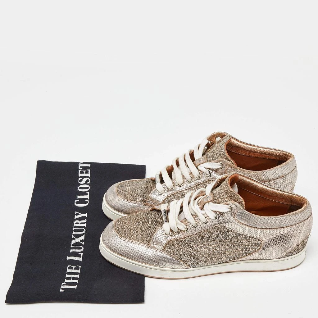 Jimmy Choo Jimmy Choo Rose Gold Leather and Glitter Miami High Top Sneakers Size 36 9