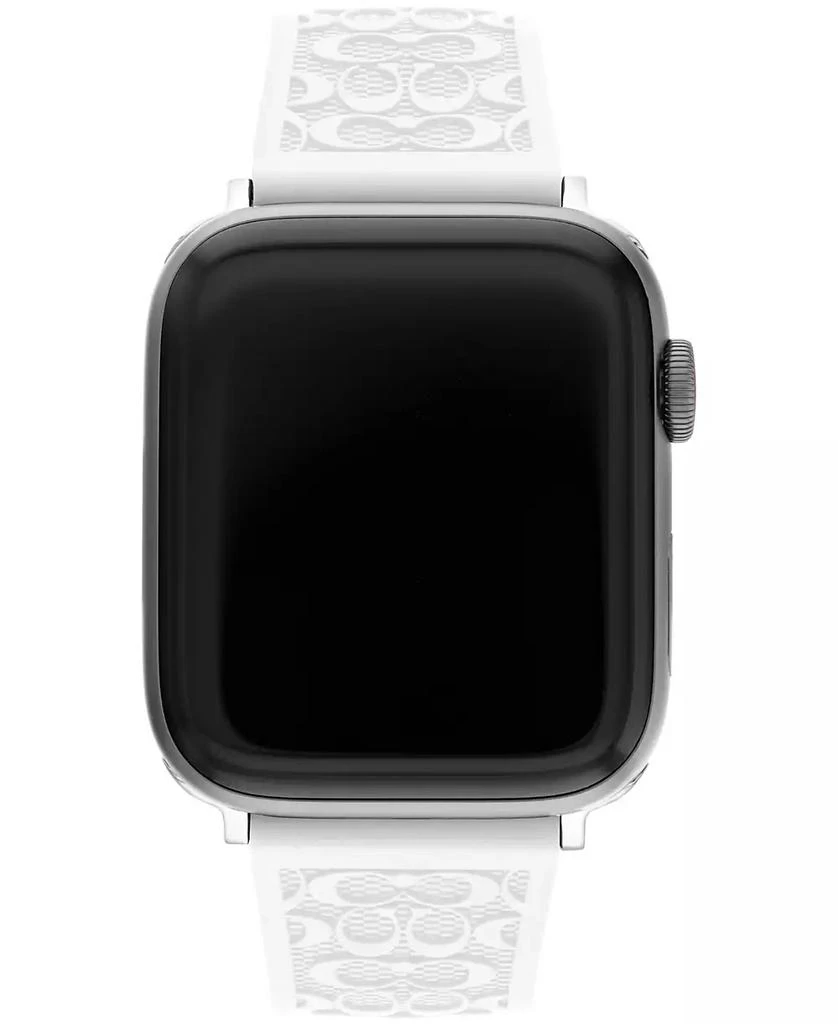 Coach White Silicone Strap 42/44/45mm Apple Watch Band 1