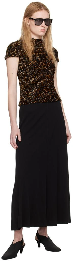 Totême Black & Orange Smocked T-Shirt 4