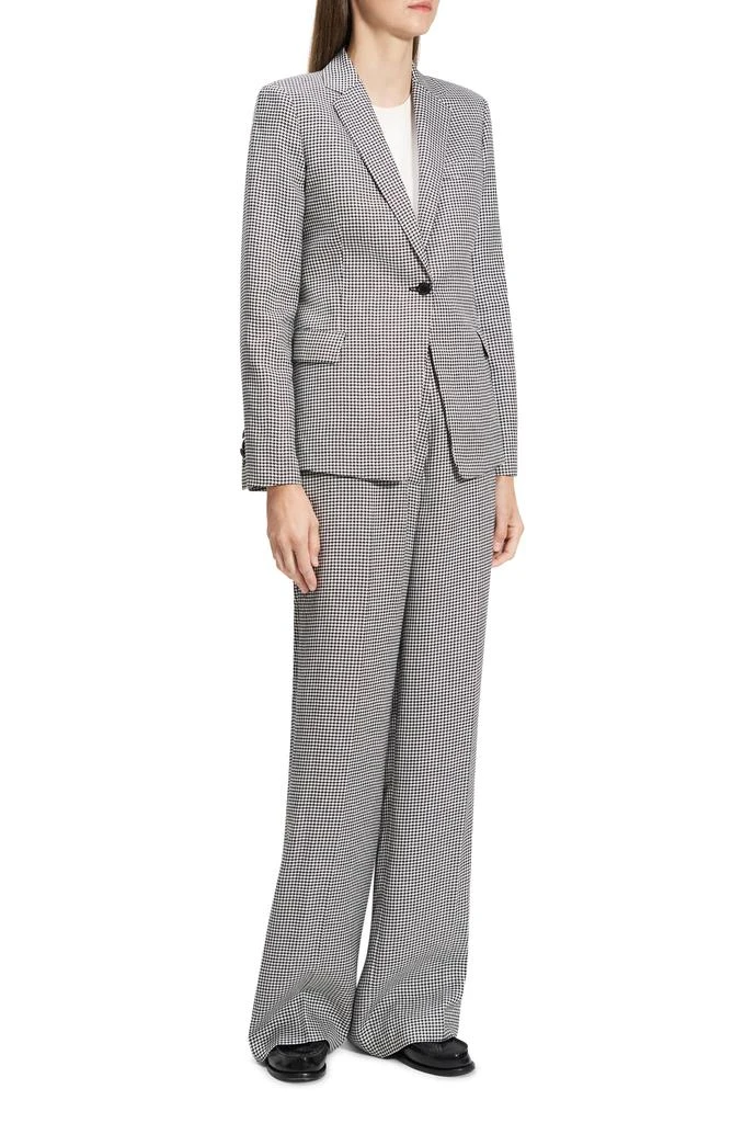 Theory B.Mel Houndstooth Check Slim Fit Linen Blend Blazer 5