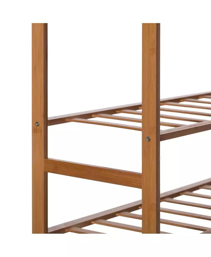 Basicwise Bamboo Storage Shoe Rack, Free Standing Shoe Organizer Storage Rack, 4 Tier 3