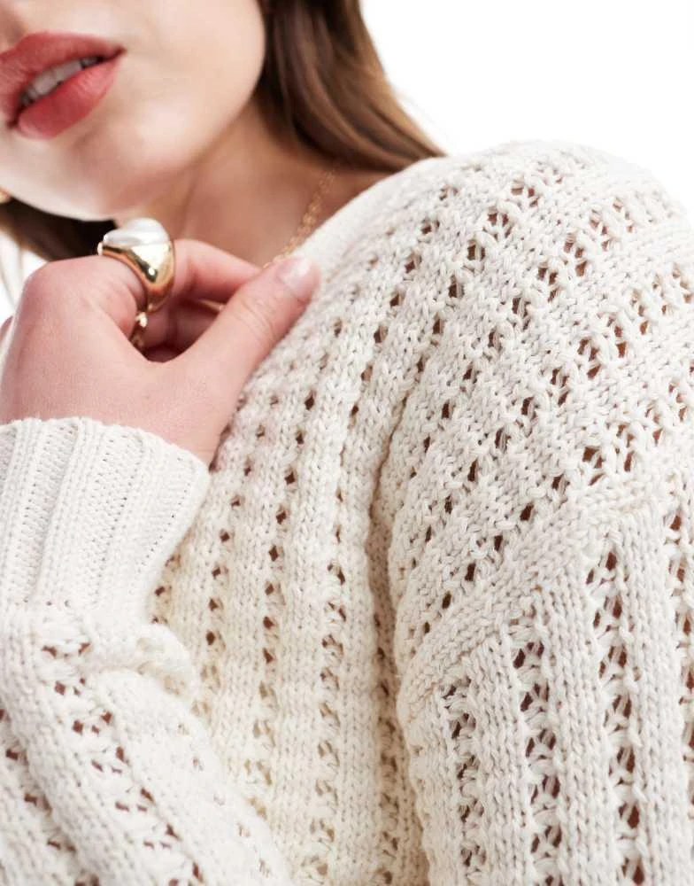 Cotton:On Cotton On ecru open crochet cardigan 3