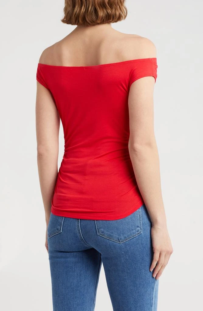 Elodie Off the Shoulder Cap Sleeve Ruched Top 2