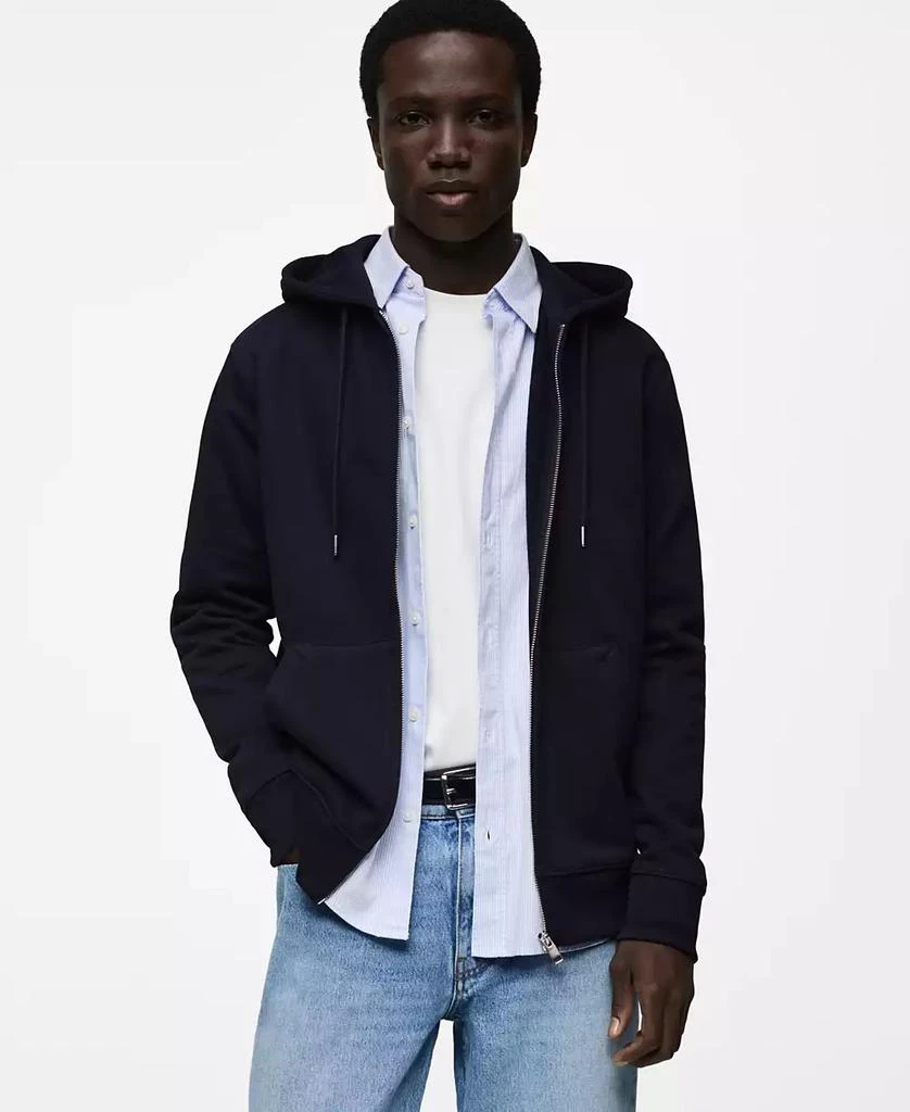 Mango Men's Full-Zip Cotton-Blend Sweatshirt 1
