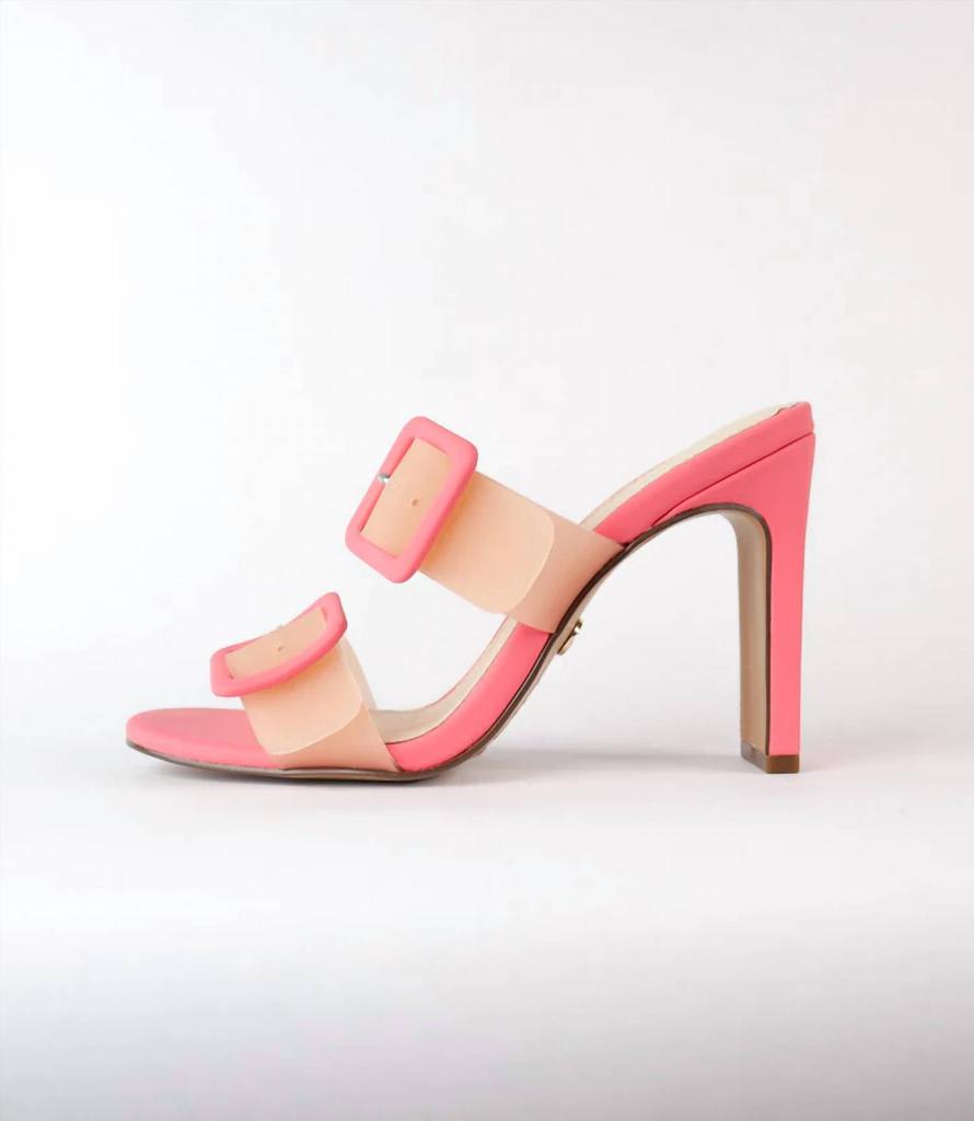 Cecelia New York Vicki Block Heel In Coral Nude