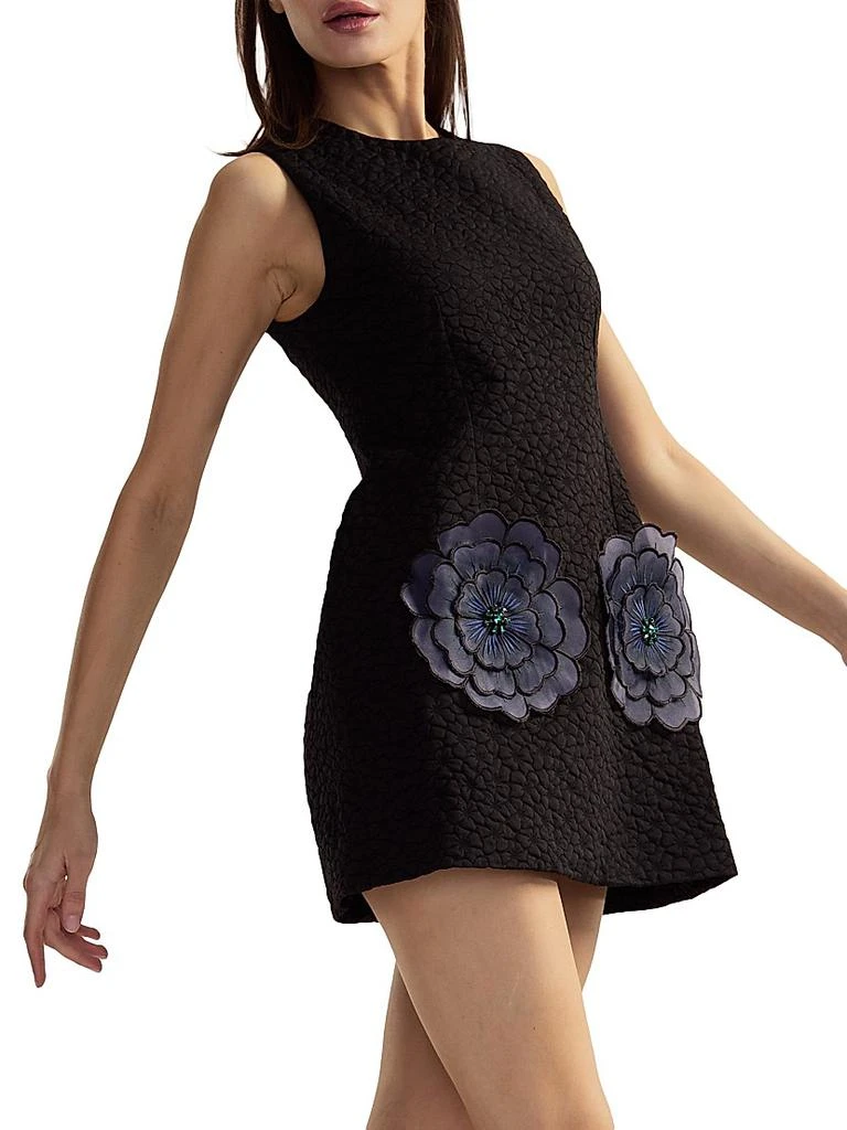 Cynthia Rowley Jacquard 3D Flower Pocket A-Line Minidress 3