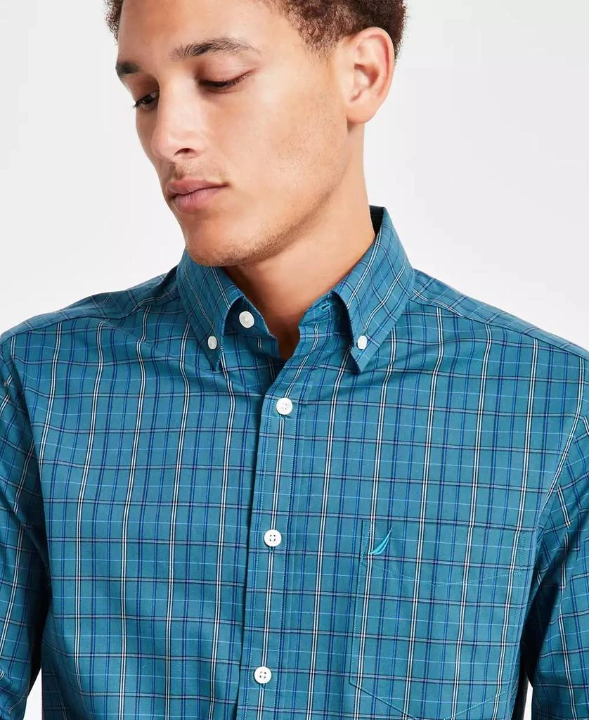 Nautica Men's Wear To Work Classic-Fit Wrinkle-Resistant Plaid Button-Down Shirt 3