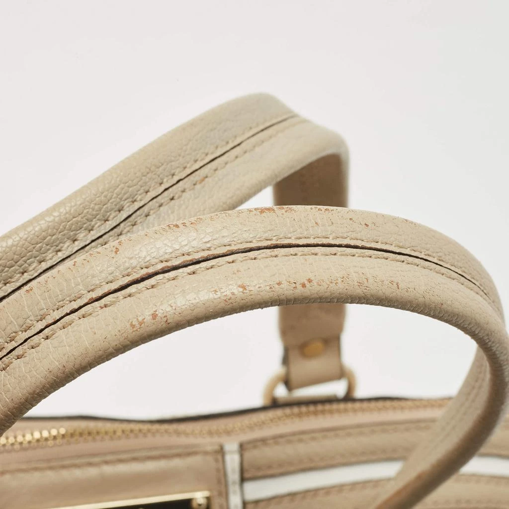 DKNY DKNY Cream/Beige Signature Canvas and Leather Dome Satchel 6