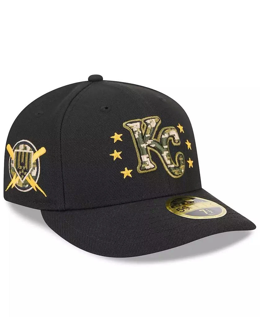 New Era Men's Black Kansas City Royals 2024 Armed Forces Day Low Profile 59FIFTY Fitted Hat 1