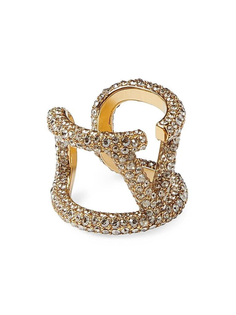 Valentino VLogo Signature Ring in Metal and Swarovski Crystals 2