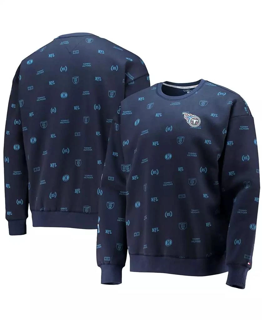 Tommy Hilfiger Men's Navy Tennessee Titans Reid Graphic Pullover Sweatshirt 1