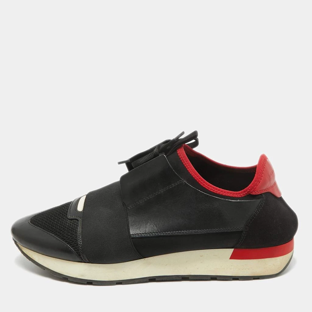 Balenciaga Balenciaga Black/Red Leather and Mesh Race Runner Sneakers Size 42 1
