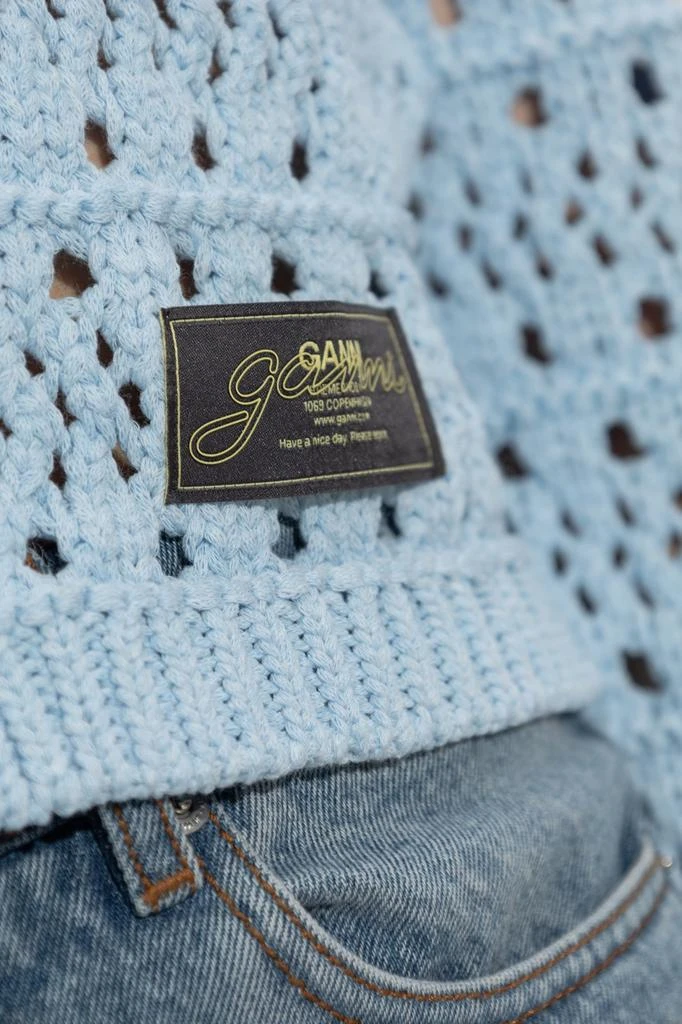 Ganni Ganni Cardigan With Logo Patch 5
