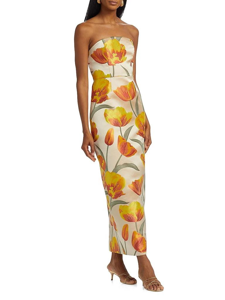 Milly Women's Orion Tulip Jacquard Column Gown - Yellow Multi - Size 6 Milly Women's Orion Tulip Jacquard Column Gown - Yellow Multi - Size 6