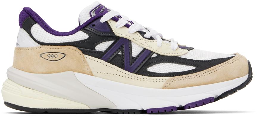 New Balance Off-White & Purple Made in USA 990v6 Sneakers