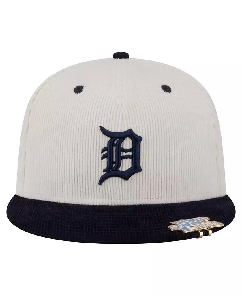 New Era Men's Cream/Navy Detroit Tigers Two-Tone Corduroy 59FIFTY Fitted Hat 2