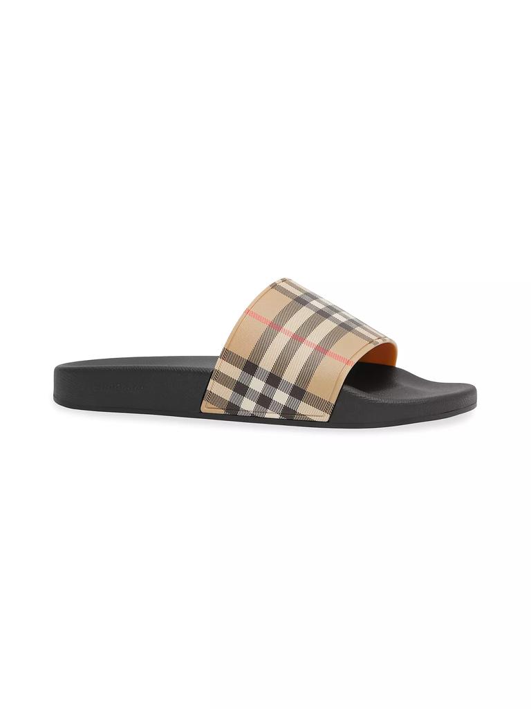 Burberry Furley Plaid Slide Sandals