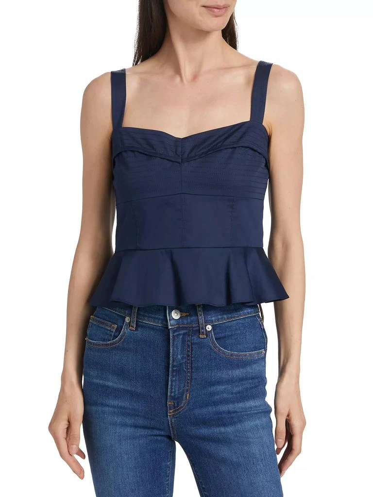 VERONICA BEARD Carnegie Cotton-Blend Peplum Top 3