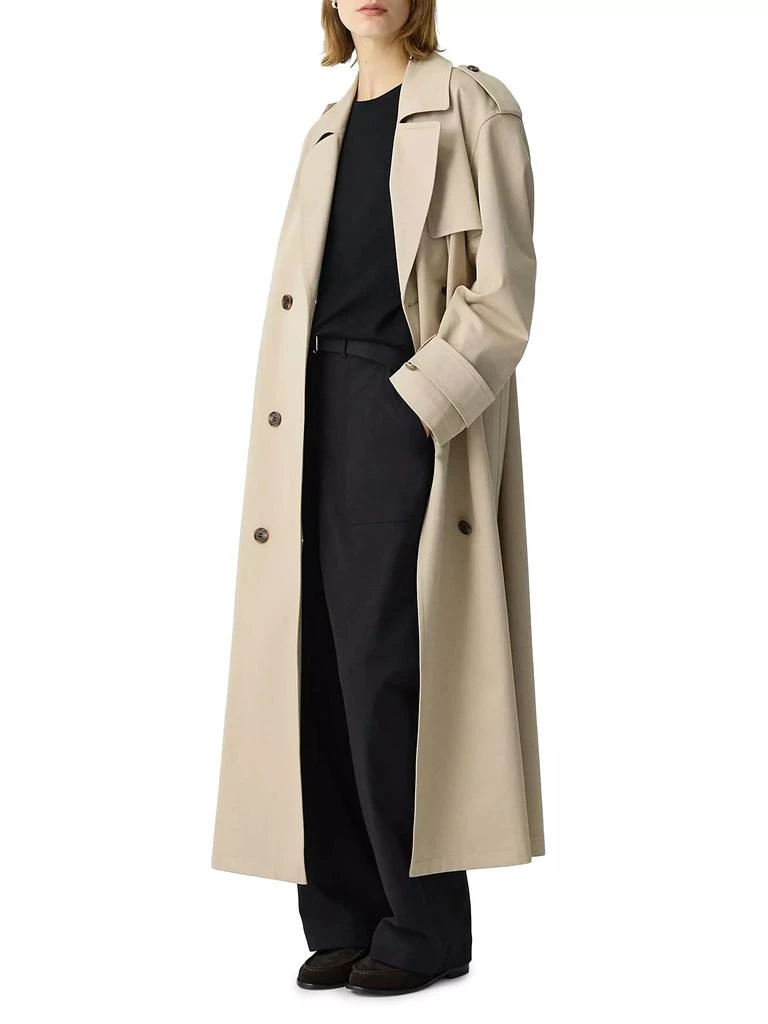 Theory Cotton Oversized Double-Breasted Trench Coat 3