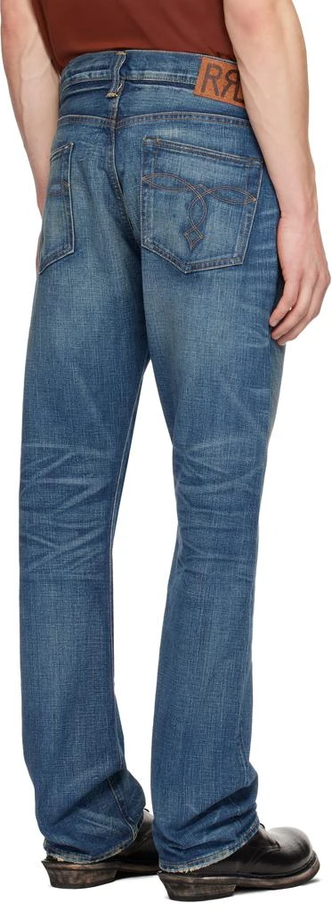 RRL Blue Slim Boot Sutton Repaired Selvedge Jeans 3
