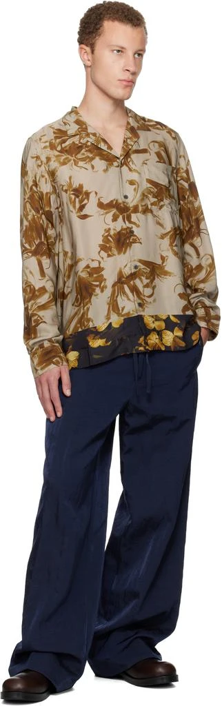 Dries Van Noten Beige Sateen Shirt 4