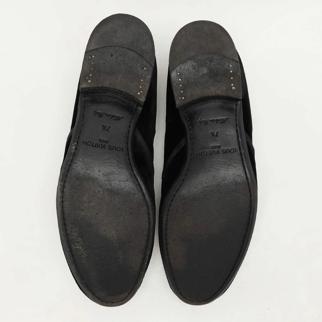 Louis Vuitton Louis Vuitton Black Velvet Logo Embroidered Slip On Loafers Size 41.5 6