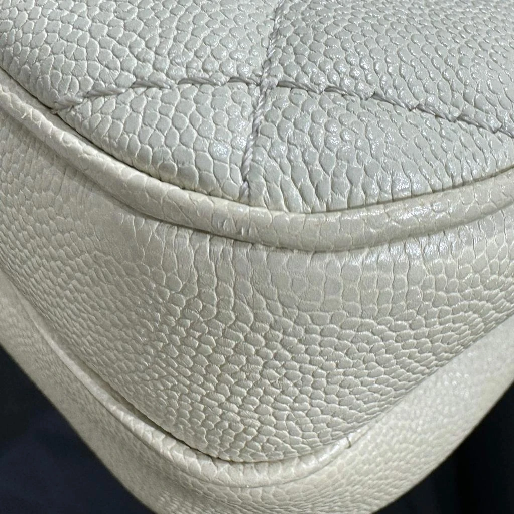 Chanel Chanel White Leather Square Flap Bag 5