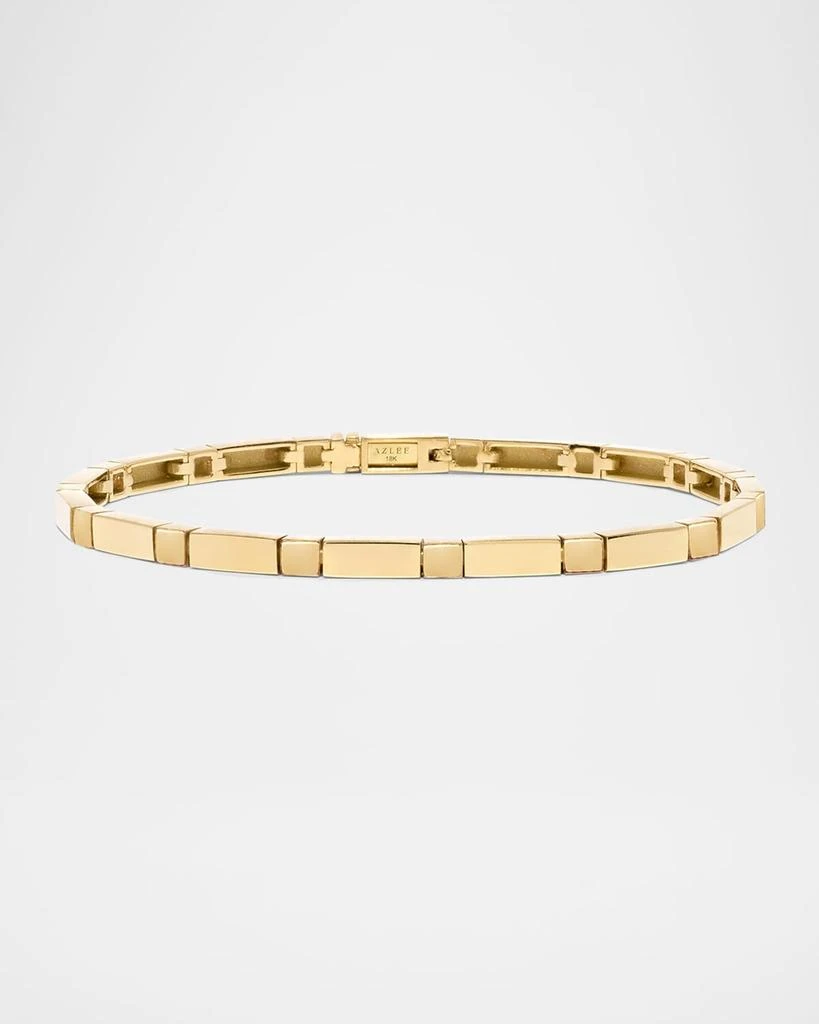 Azlee 18K Yellow Gold Bare Bar Tennis Bracelet 1