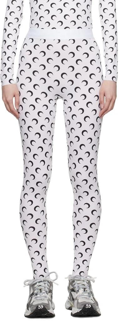 MARINE SERRE White All Over Moon Leggings 1